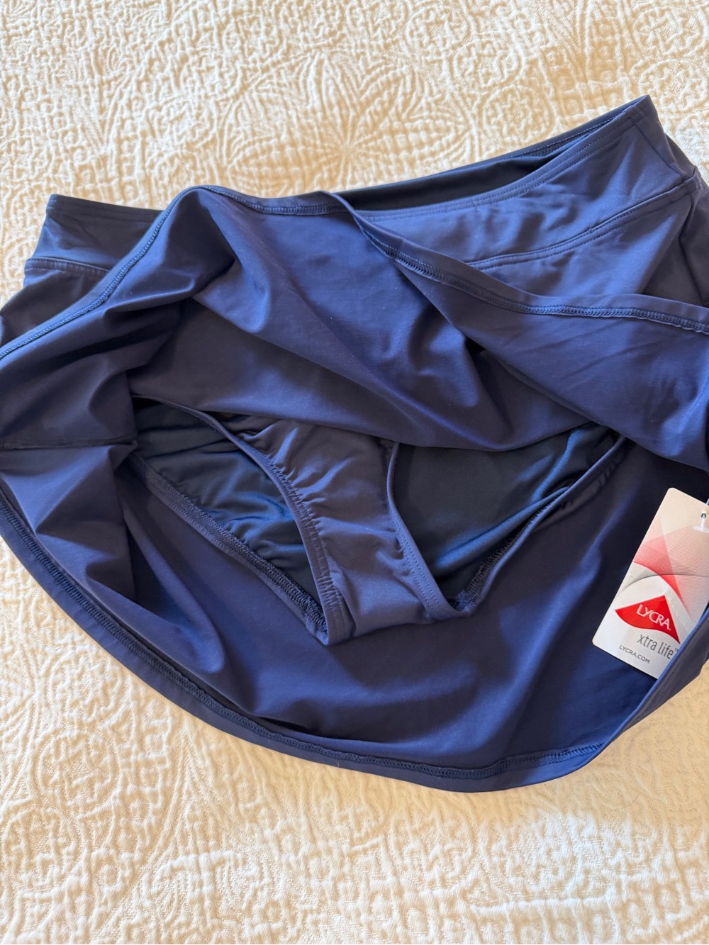 Lands End Swim Skirt Swim Bottoms NWT Navy Blue 12 - Picture 3 of 7